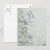 Vintages Blumenblau Postkarte (Vorne/Hinten)