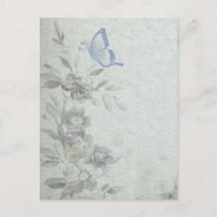 Vintages Blumenblau Postkarte