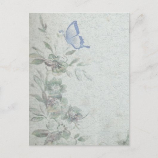 Vintages Blumenblau Postkarte (Vorderseite)