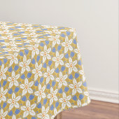 Vintages Blumenblau und Gelb-Jonquil-Muster Tischdecke (Beispiel)