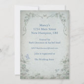 Vintages Blumenblauer Brautparty Einladung (Rückseite)