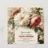 Vintages BlumenBouquet-Design Einladung (Vorne/Hinten)