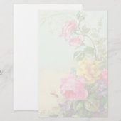 Vintages Blumenbriefpapier Briefpapier (Vorne/Hinten)