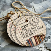 Vintages Blumenbücher Brautparty Vielen Dank Geschenkanhänger