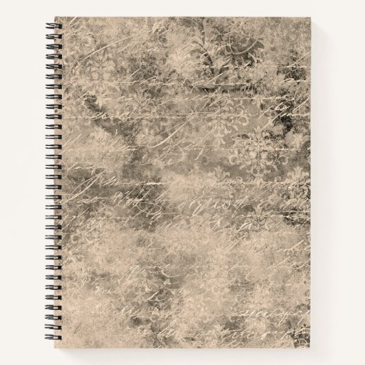 Vintages Blumenbullet-Journal / Linken-Notebook Notizblock (Vorderseite)