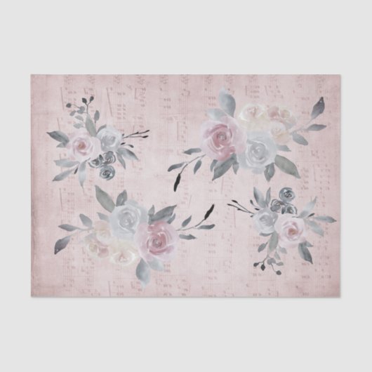 Vintages Blumendekor Seidenpapier (Vorderseite)