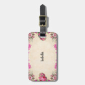 Vintages Blumendesign anpassen Gepäckanhänger (Vorderseite vertikal)