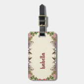 Vintages Blumendesign anpassen Gepäckanhänger (Vorderseite vertikal)