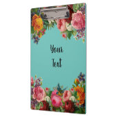 Vintages Blumendesign anpassen Klemmbrett (Links)