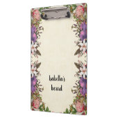 Vintages Blumendesign anpassen Klemmbrett (Links)