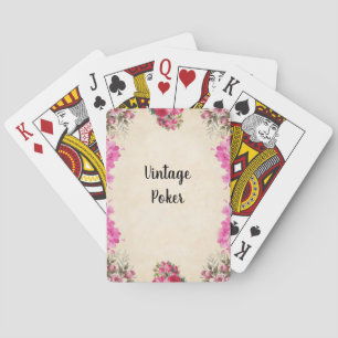 Vintages Blumendesign anpassen Spielkarten