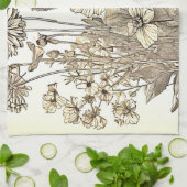 Vintages Blumendesign Geschirrtuch (Gefaltet)