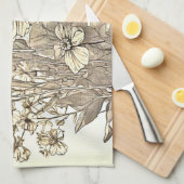 Vintages Blumendesign Geschirrtuch (Viertel Falte)