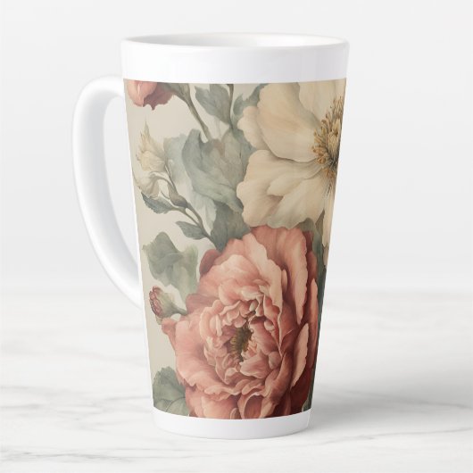 Vintages Blumendesign Milchtasse (Linke Ecke)