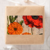 Vintages Blumendesign mit rotem Mohn (Insitu)