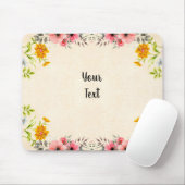 Vintages Blumendesign mit Text Mousepad (Mit Mouse)