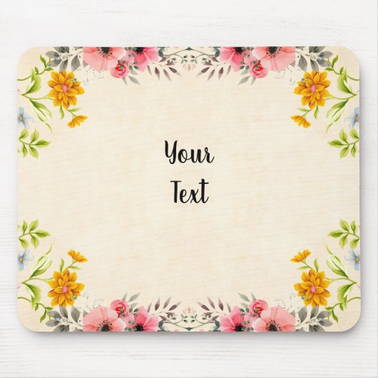Vintages Blumendesign mit Text Mousepad (Vorne)