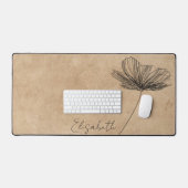 Vintages Blumendesign Niedlich Boho Girly Tan Cust Schreibtischunterlage (Tastatur & Maus)