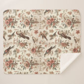 Vintages Blumendesign Sherpadecke (Vorderseite (Horizontal))