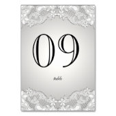 Vintages Blumendesign Silbergrau Tischnummer (Rückseite)