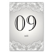 Vintages Blumendesign Silbergrau Tischnummer (Vorderseite)