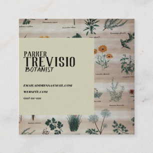 Vintages Blumendiagramm Quadratische Visitenkarte