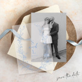 Vintages Blumendraht-Monogramm-Overlay Pergament Einladungen