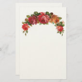 Vintages Blumenfilz-Briefpapier Briefpapier (Vorne/Hinten)