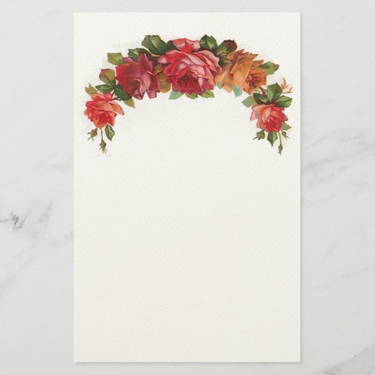 Vintages Blumenfilz-Briefpapier Briefpapier (Vorderseite)