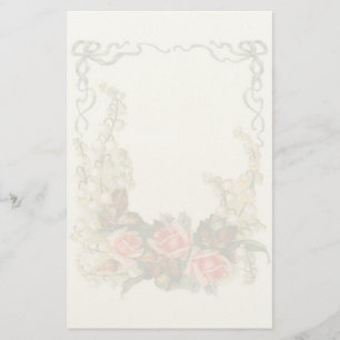 Vintages Blumenfilz-Briefpapier Briefpapier