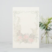 Vintages Blumenfilz-Briefpapier Briefpapier (Stehend Vorderseite)