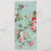 Vintages Blumengarten Botanisches Hochzeitsmenü Menükarte (Rückseite)