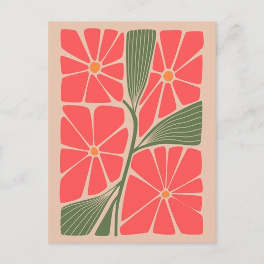 Vintages Blumengartendesign Postkarte (Vorderseite)