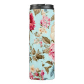 Vintages Blumengartenmuster Thermosbecher (Rückseite)