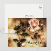 Vintages Blumengedanken Pink Rose Blume Postkarte (Vorne/Hinten)
