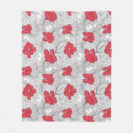 Vintages Blumengeflecht Mitte des 40er Jahrhundert Fleecedecke