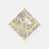 Vintages blumengelbes graues Spielzeug Serviette (Ecke)