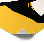 Vintages Blumengelbmuster mit skizzenhafter Hand d Poster (Ecke)