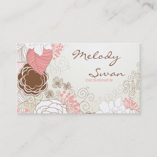 Vintages Blumengeschäft Visitenkarte (Vorderseite)