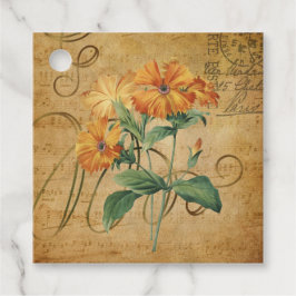 Vintages Blumengeschenk und Gefallen Tag Geschenkanhänger