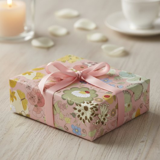 Vintages Blumengeschenk Wrap Ensemble Geschenkpapier Set