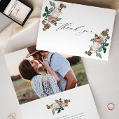 Vintages blumengeschichtliches Foto Dankeschön-Kar Karte