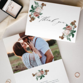 Vintages blumengeschichtliches Foto Dankeschön-Kar Karte