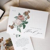 Vintages blumengeschichtliches Foto Dankeschön-Kar Karte