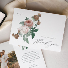 Vintages blumengeschichtliches Foto Dankeschön-Kar Karte