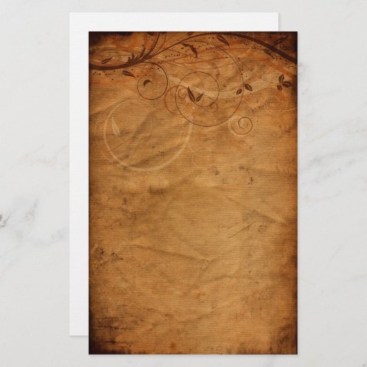 Vintages Blumengeschirr Briefpapier (Vorne/Hinten)