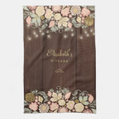 Vintages, blumengeschmücktes elegantes rustikales  geschirrtuch (Vertikal)