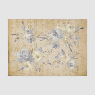 Vintages blumengeschmücktes Musikblatt Seidenpapier