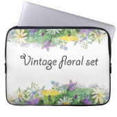 Vintages blumengeschmücktes Set Laptopschutzhülle (Vorderseite)