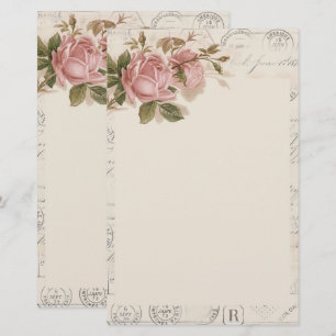Vintages Blumengeschoss Briefpapier